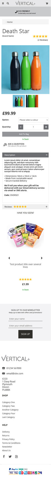 Adore – Product Page Mobile