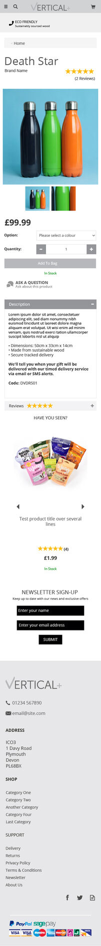 Advanced – Product Page Mobile