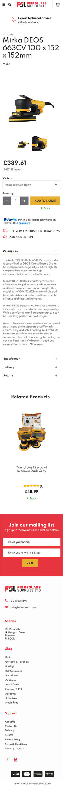 FSL – Product Page Mobile
