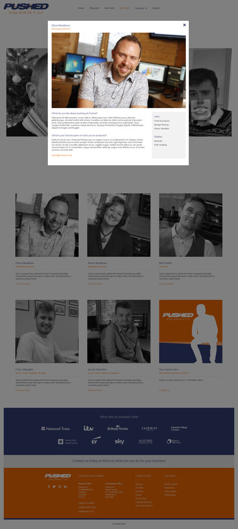 pusehd v2 – our team popup