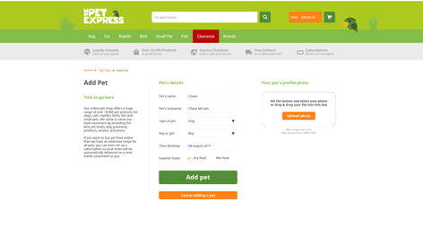 add a pet