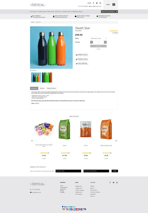 Advanced – Product Page Desktop Tabs Under