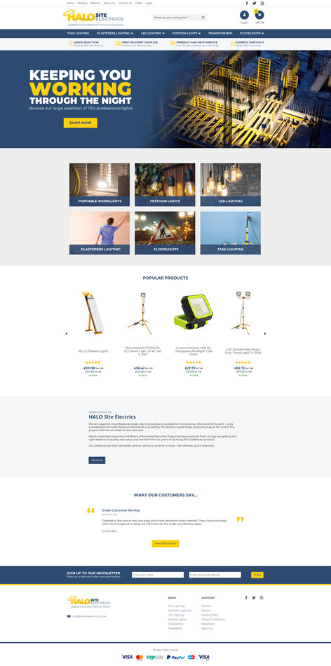 Halo – Homepage Desktop