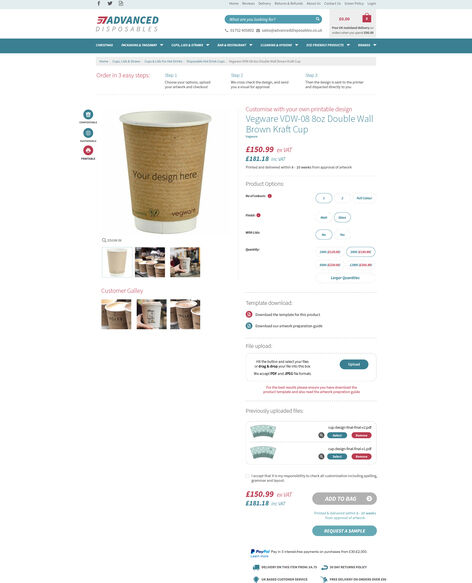 ad – customise page