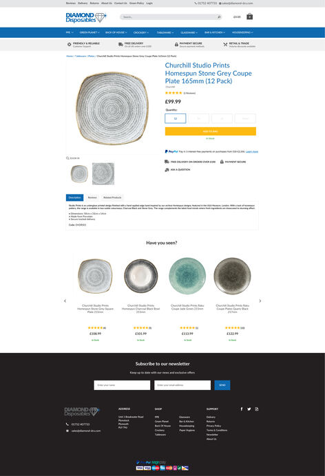 DIA – Product Page Desktop Pricing Option 2