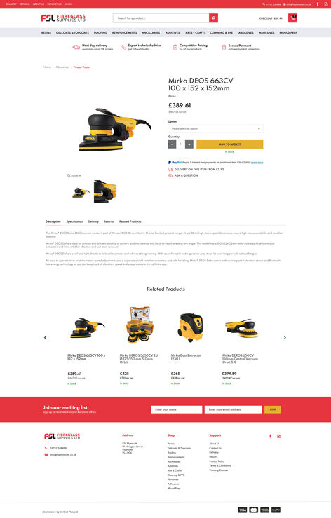 FSL – Product Page Desktop