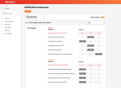 Settings alt colours