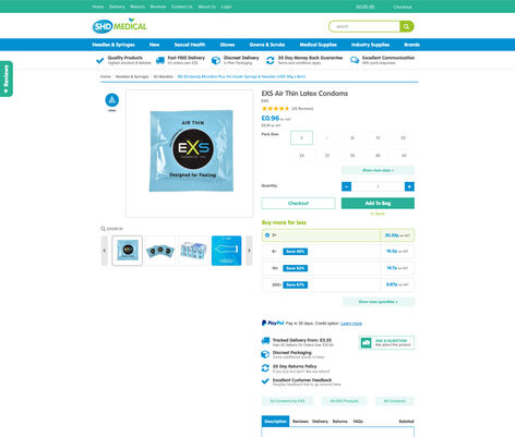 product page condom